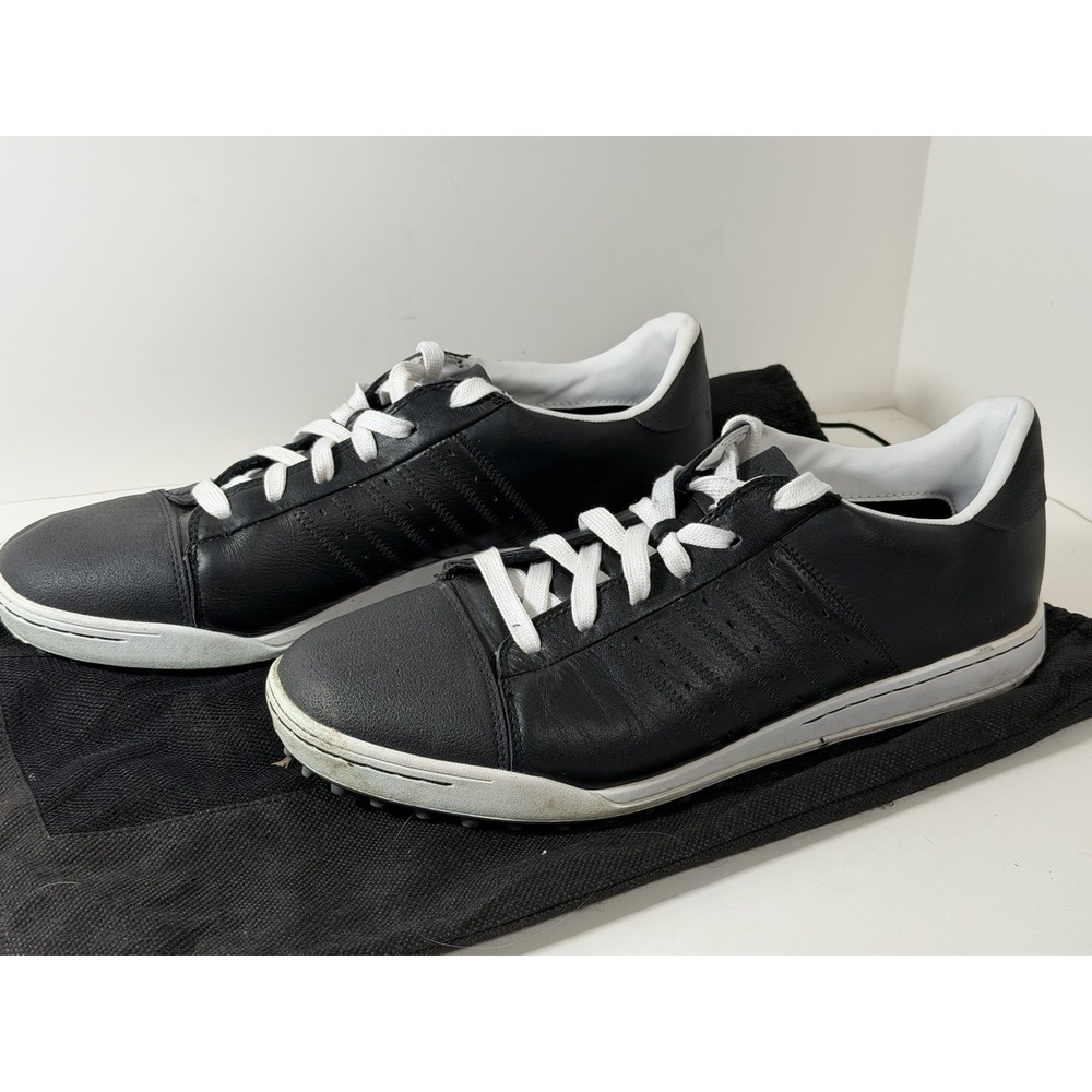 Adidas, Men's Spikeless Golf Shoes, Black‎ Leather, US 12